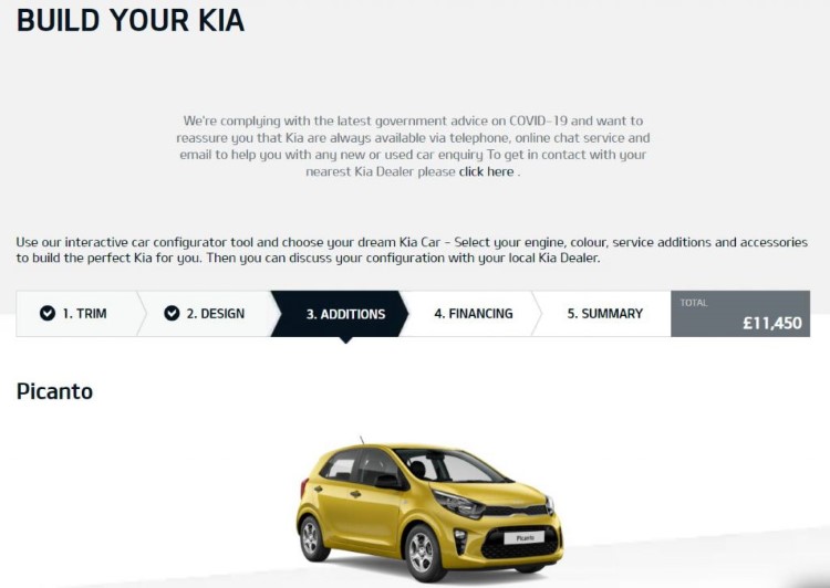 car builder option kia