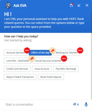 Eva-chatbot- HDFC-for- customer- engagement