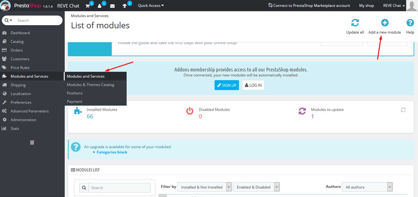 Reve Chat Integration with Prestashop: Step 4