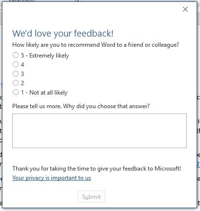 Microsoft Customer Feedback Survey