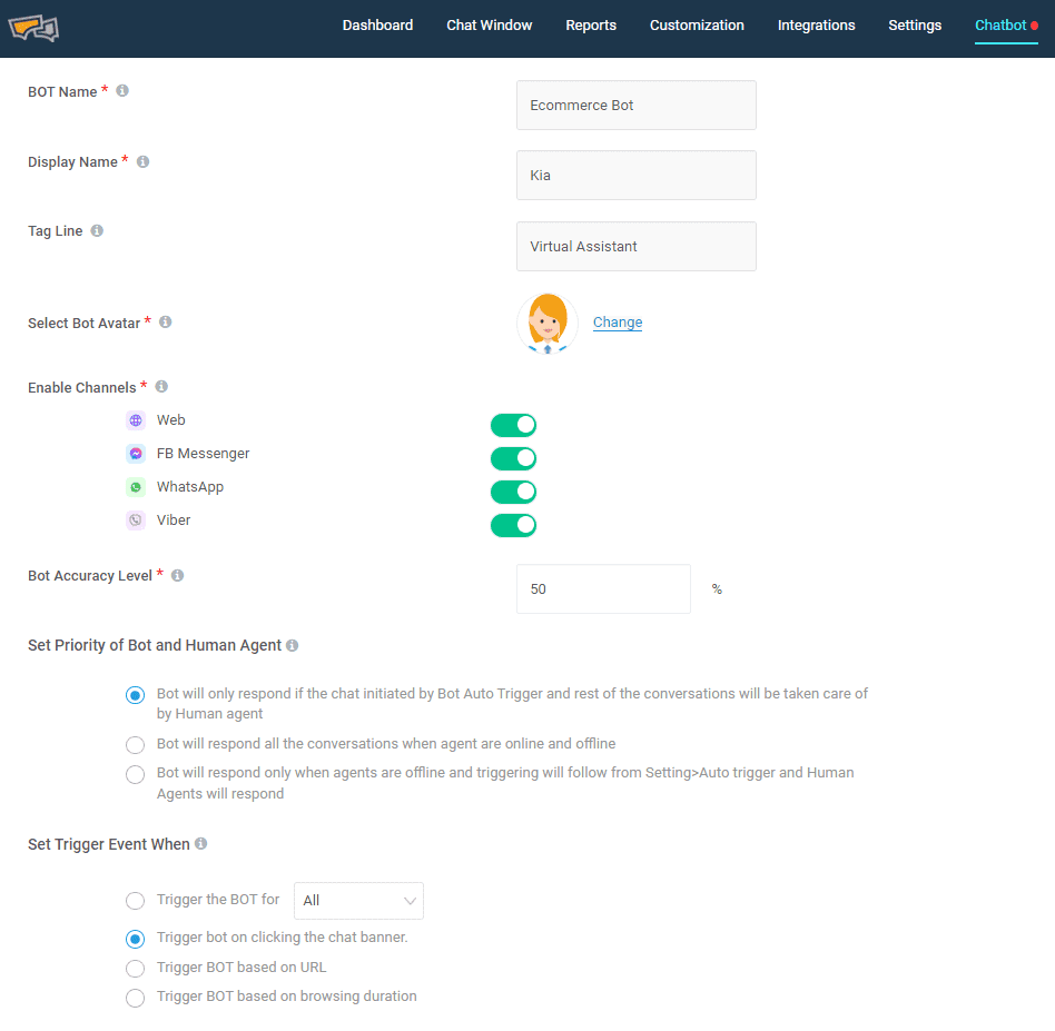 Create the bot Profile