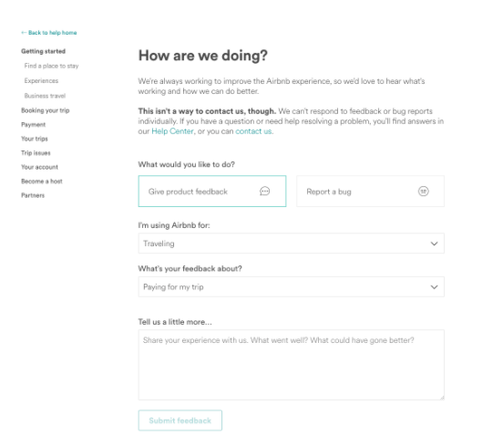 Airbnb survey questions - customer experience strategy