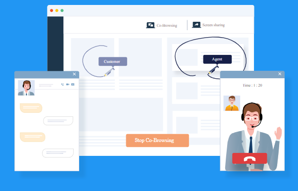 live assistance with co-browsing and video chat - live chat support