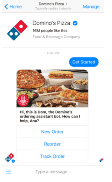 Online order chatbot